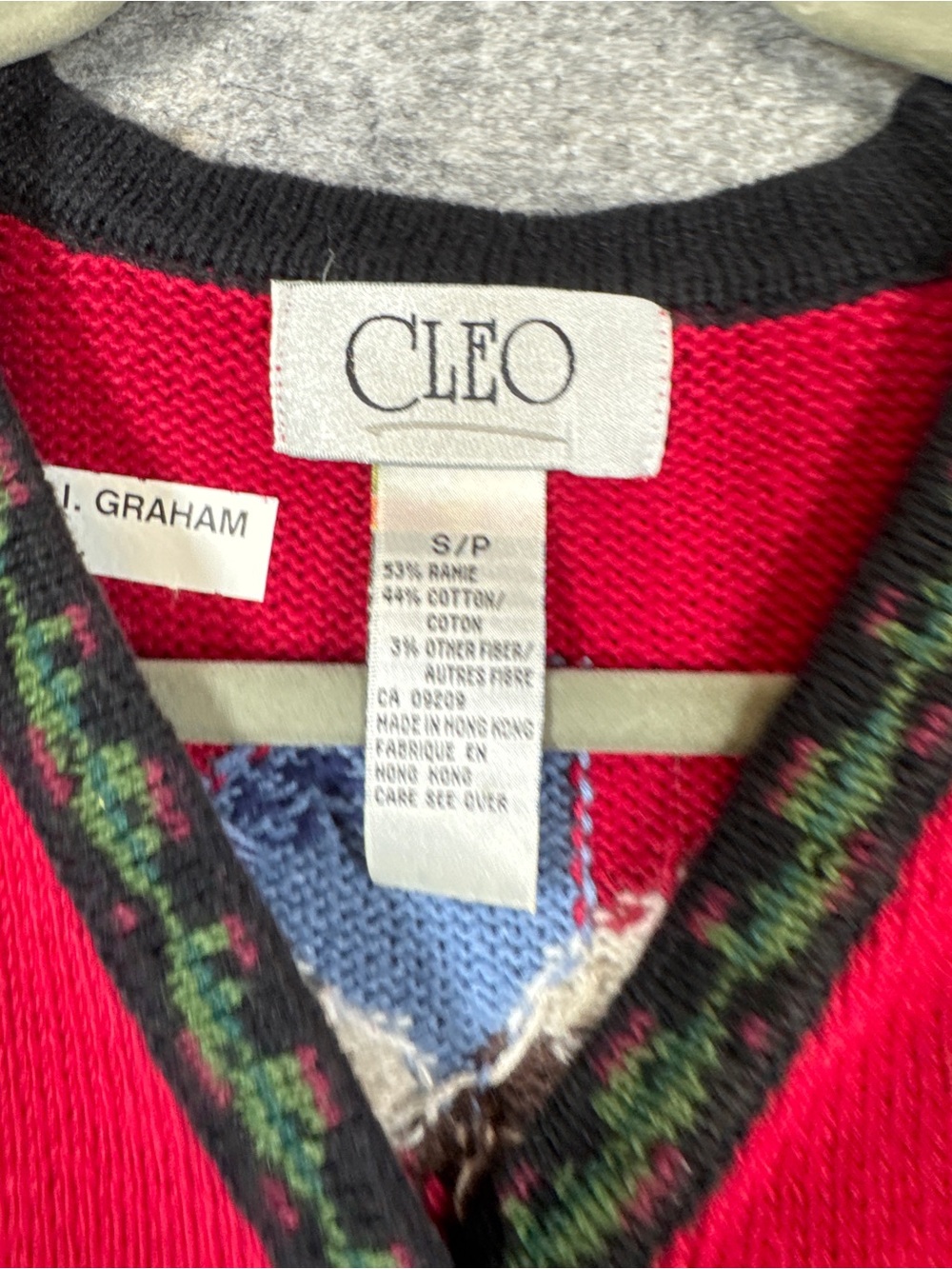 Vintage Cleo Christmas Sweater Vest Red Small Holiday Knit Ugly Christmas - Picture 6 of 14